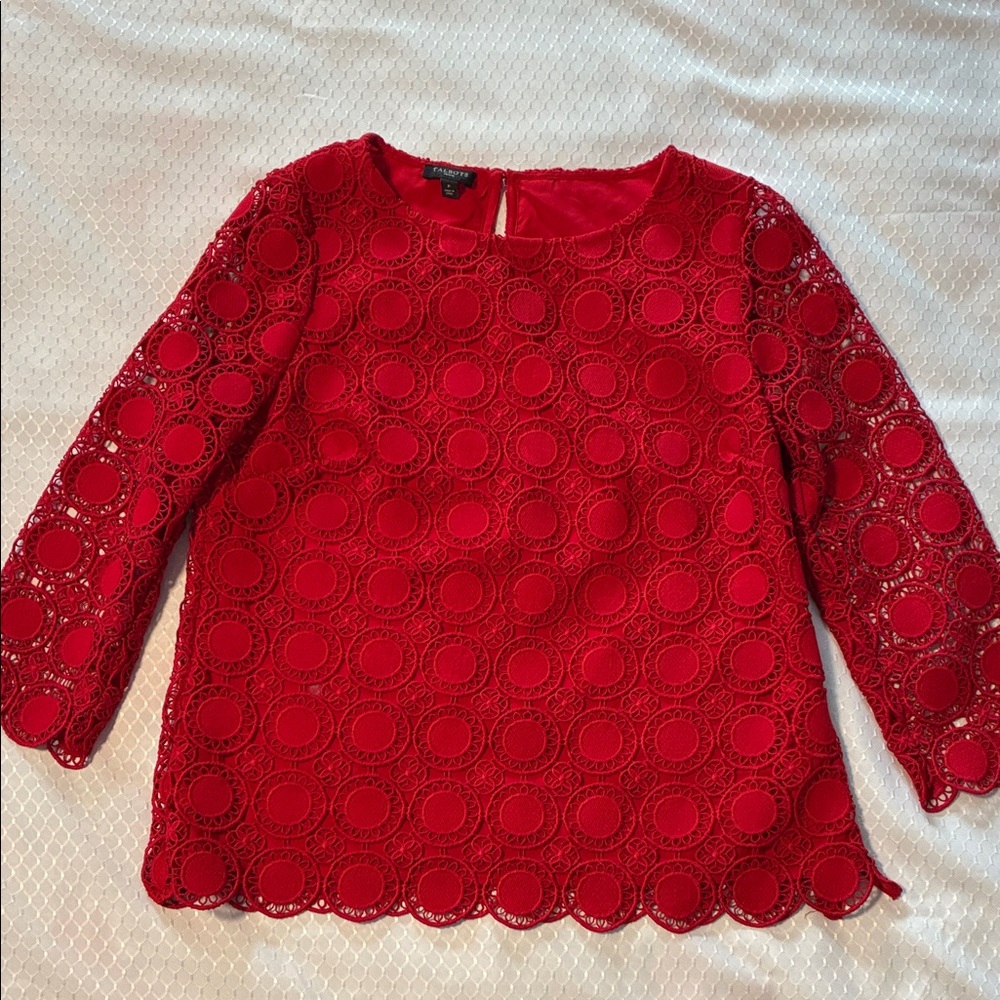 Talbots Petite Cut Lace Top Seldom Worn - Picture 1 of 13